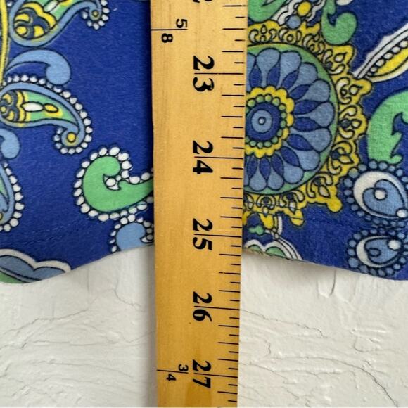 Talbot Blue Green Paisley Print Tee Shirt Womens L Classic Short Sleeve Boho - Picture 4 of 6